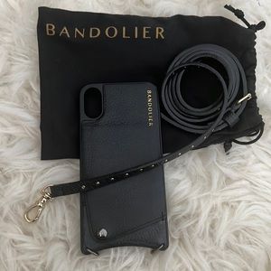 Nicole  Bandolier iPhone XR case with loops and strap. 100% genuine leather.